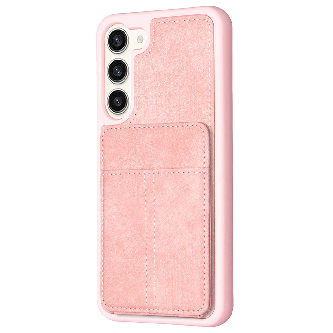 BF28 For Samsung Galaxy S23 Matte PU Leather Coated TPU Phone Cover Card Holder Kickstand Case BF28 For Samsung Galaxy S23 Matte PU Leather Coated TPU Phone Cover Card Holder Kickstand Case